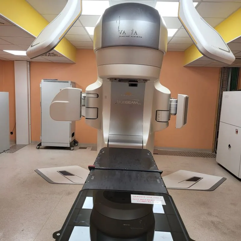 View of the gantry from the treatment couch — INI Group Hospital, Rome, Italy
