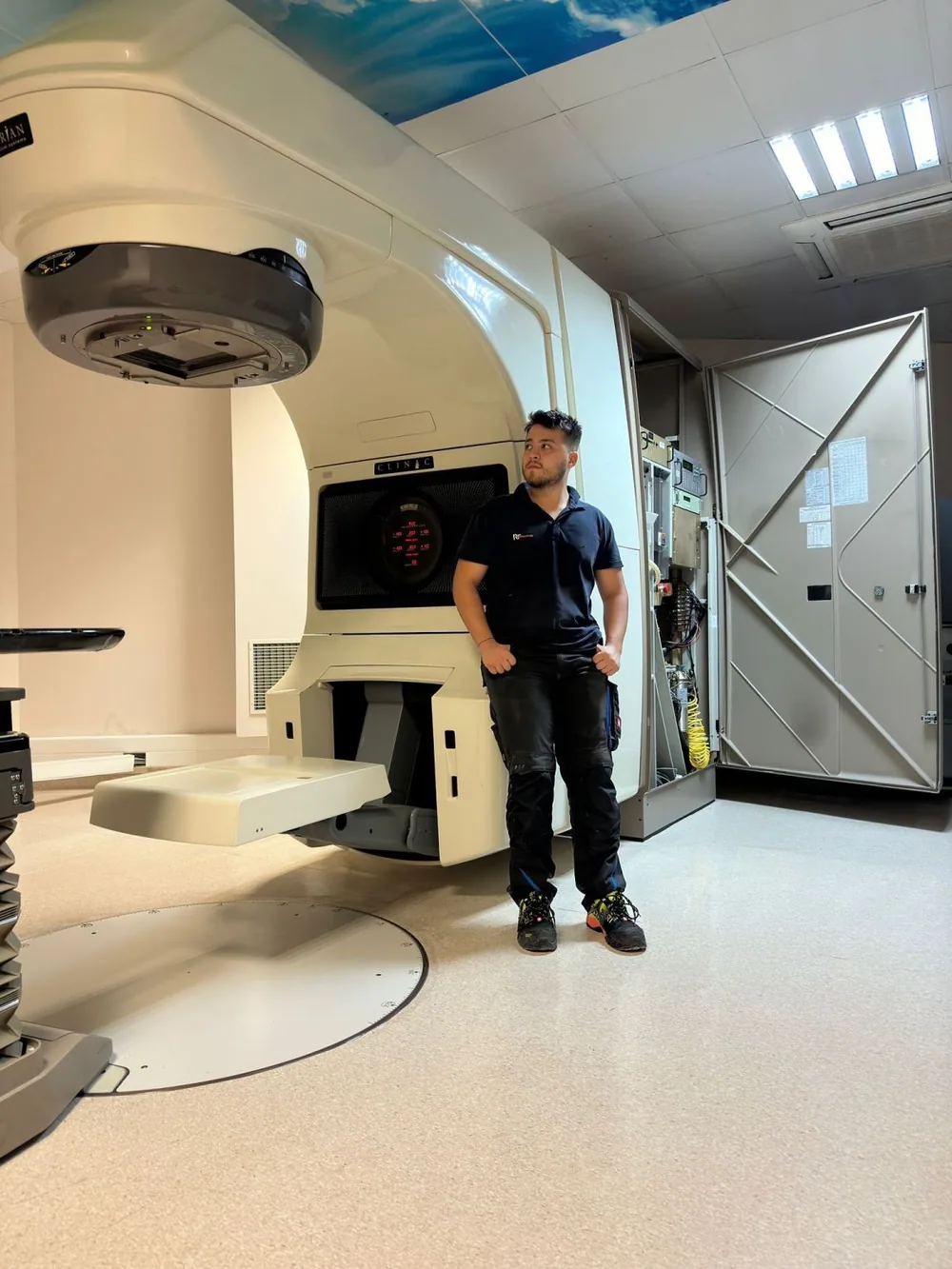 Field team member beside the equipment — Medical Park Gebze Hospital, Kocaeli, Turkey
