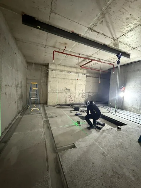Floor preparation and site work inside the concrete room — Eskişehir