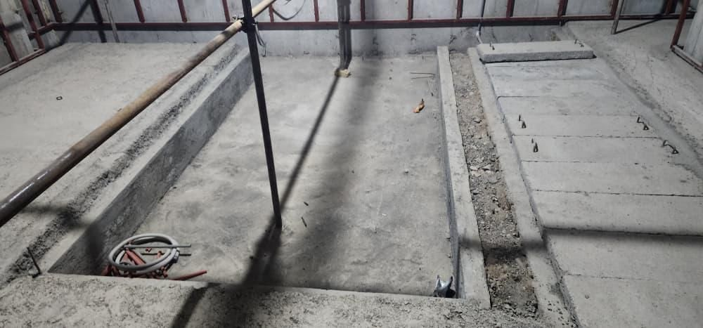 Equipment channels in the concrete floor and wall framing — Central Asia